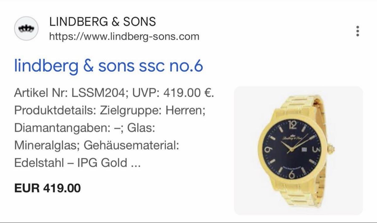 Orologi: Lindberg & Sons Gold Uhr – Nuovo e nell'imballaggio originale da Brugg AG venduto da jac_qw5s 4