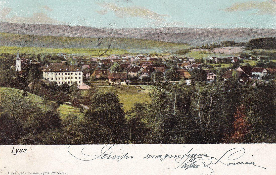 Cartoline postali: Lyss   BE         um 1 9 0 3 – Usato da Brig venduto da Valcards54