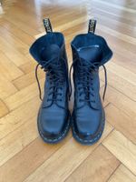 Dr Martens 1490 Virginia Leder Hohe Stiefel Schwarz 41