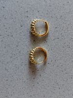 2 Creolen Ohrhänger 925 Silber Vergoldet. 1,2g