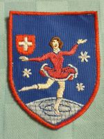 Vintage Badge Wappen Eiskunstlaufen ST. GALLER STICKEREI