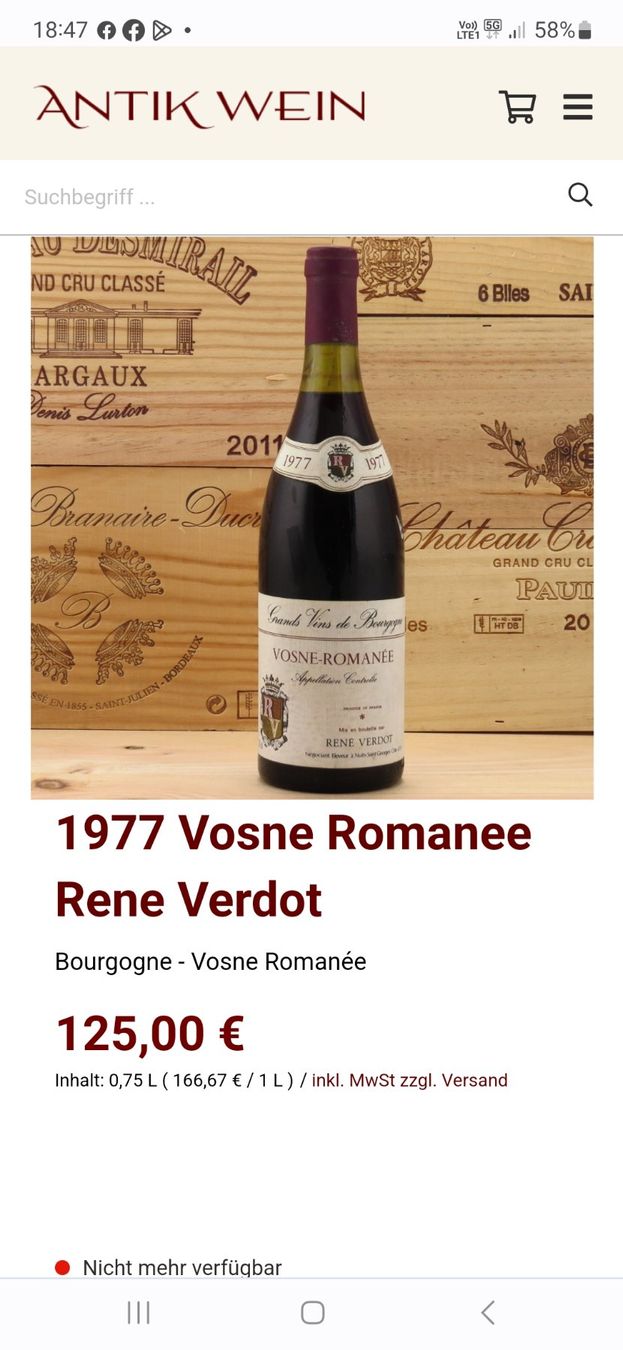 Vino: Volnay 1977 – Usato da Langenthal venduto da Physycer0 4