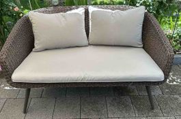 Gartenmöbel Sofa Lounge mit Kissen, 2 Stück