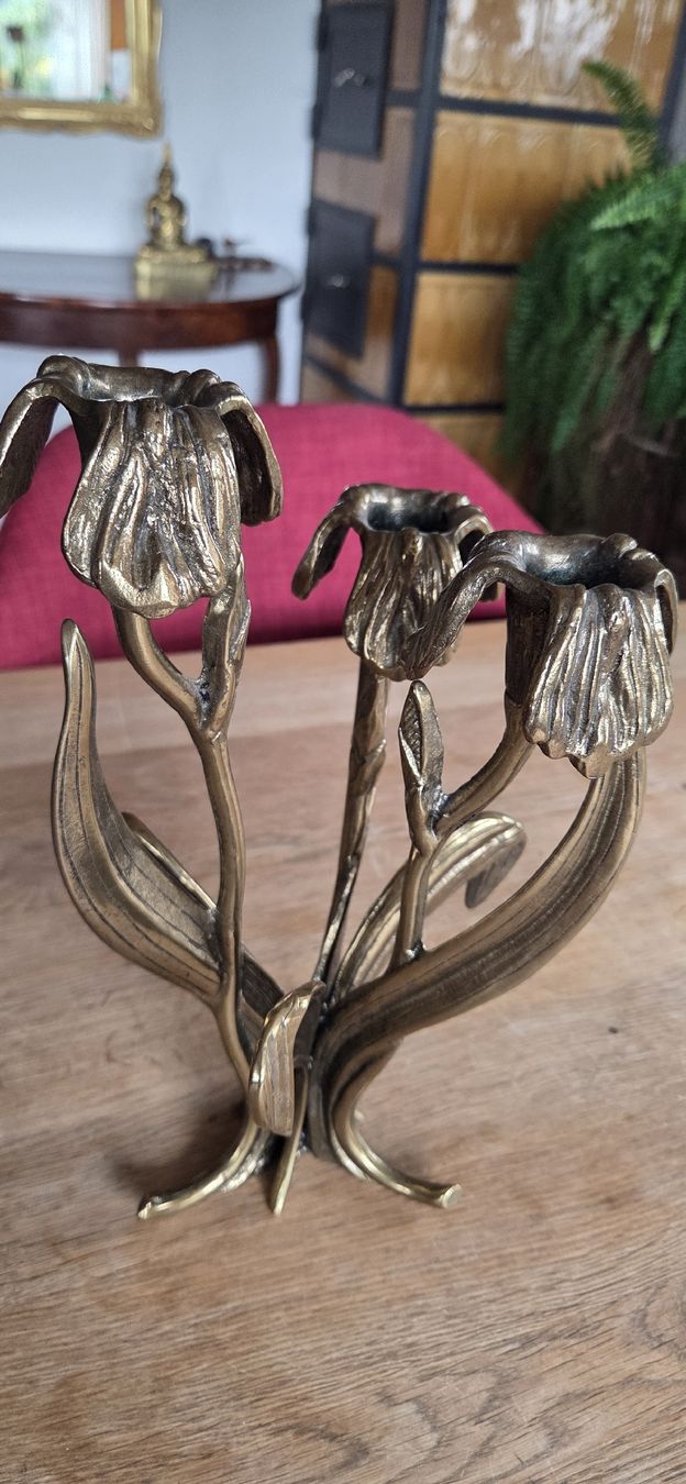 Portacandele: Vintage Kerzenständer, Messing Blumen – Usato da Rehetobel venduto da hobirot01