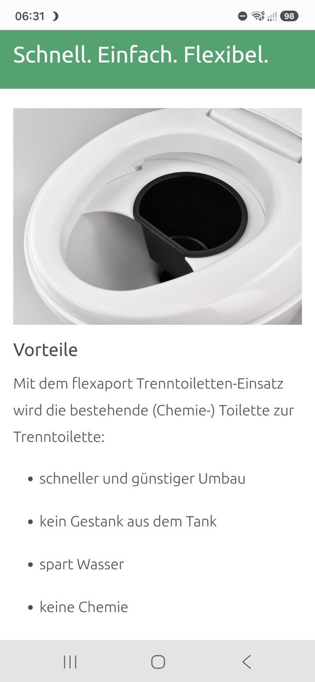 WC: Flexaport C200 Trockentrenntoiletteneinsatz – Nuovo (secondo la descrizione) da Gasel venduto da Mindus 4