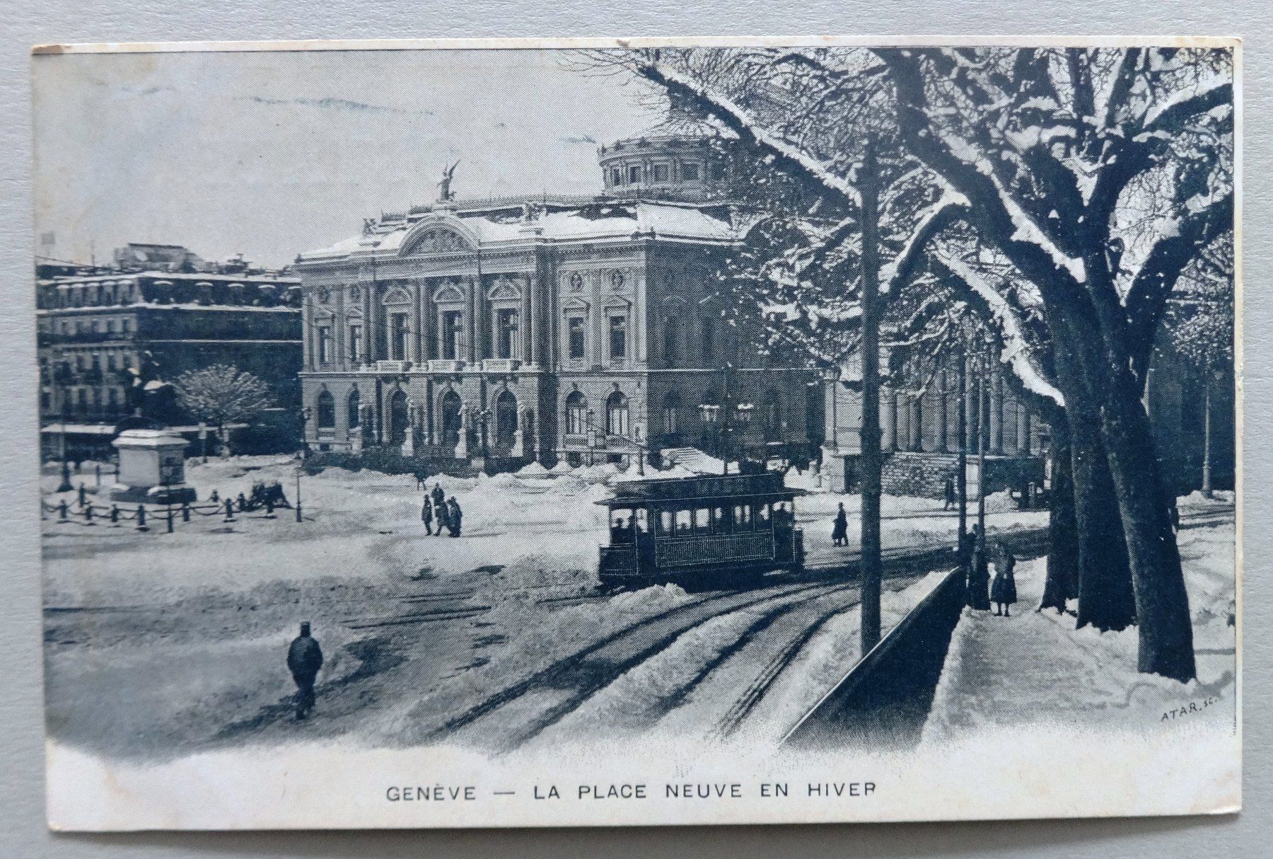 Cartoline postali: Genève - La Place Neuve en hiver – Usato da Fétigny venduto da Billy2miny