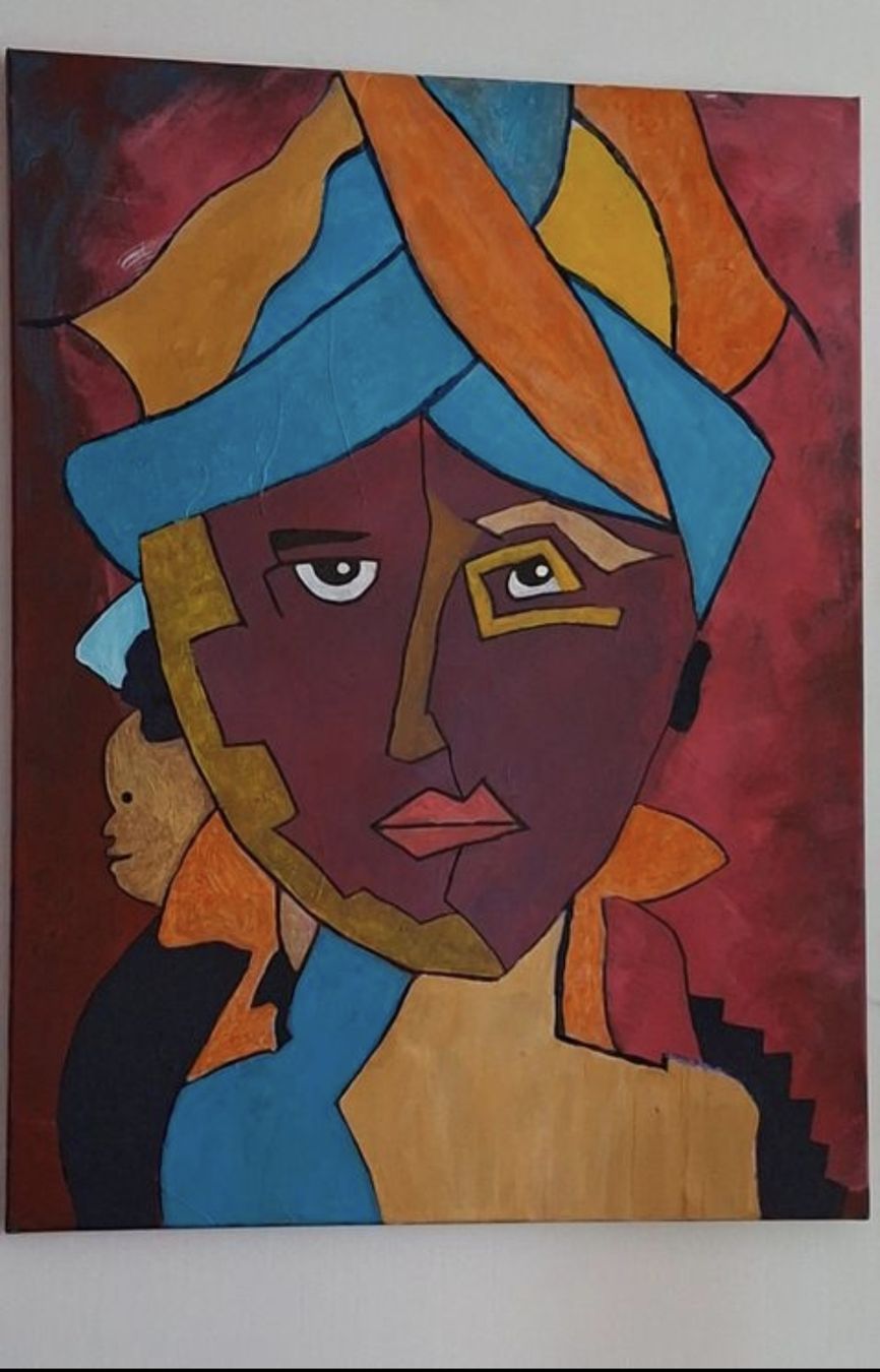 Dipinti: Gemälde, Abstraktes Gesicht,handmade 60×80 – Nuovo (secondo la descrizione) da Riehen venduto da Steinbock1970 2