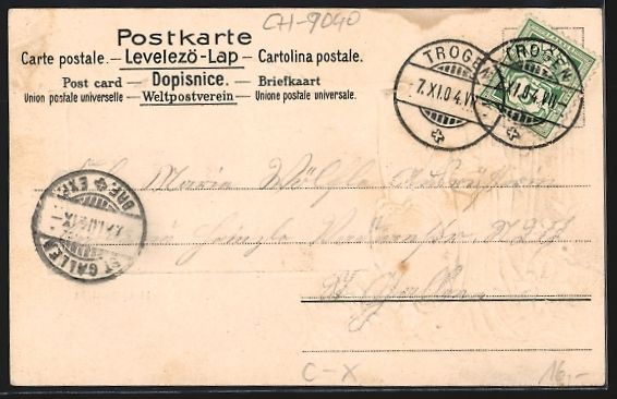 Cartoline postali: Trogen, Hauptansicht im Passepartout mit – Usato da Berlin venduto da bartko-reher 1