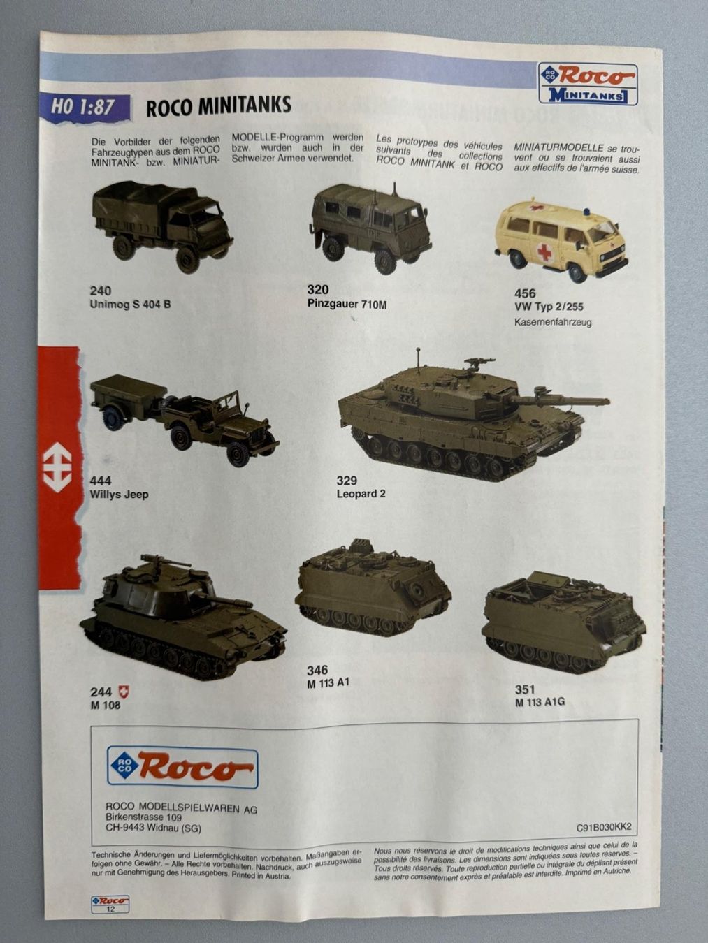 Roco Modellini di ferrovie: ROCO - Schweizer Modelle 1992/93 – Usato da Fehraltorf venduto da Success 1