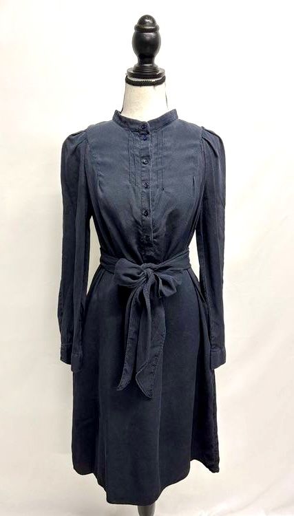 Vanessa Bruno Vestiti: Vanessa Bruno blaues Kleid Seide mit Bindegürtel 34 langarm – Nuovo (secondo la descrizione) da Basel venduto da abo_7yys