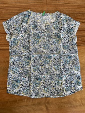 Bluse Benetton Paisley S/CH kurzarm guter Zustand
