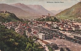 Bellinzona TI Quartiere Nord stazione e castelli Bahnhof