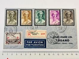 1936 Atlas Stamp Rückseite Flugaufnahme LUZERN ab Belgien