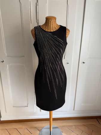 CALVIN KLEIN - Etuikleid schwarz mit Strass S