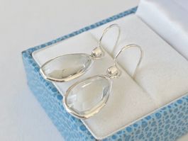 Silber 925 Ohrring mit Bergkristall, transluzent & edel -Neu