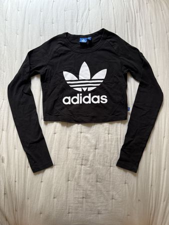 Adidas Crop Top Langarm, Gr. 36/S, Schwarz, Top Zustand!