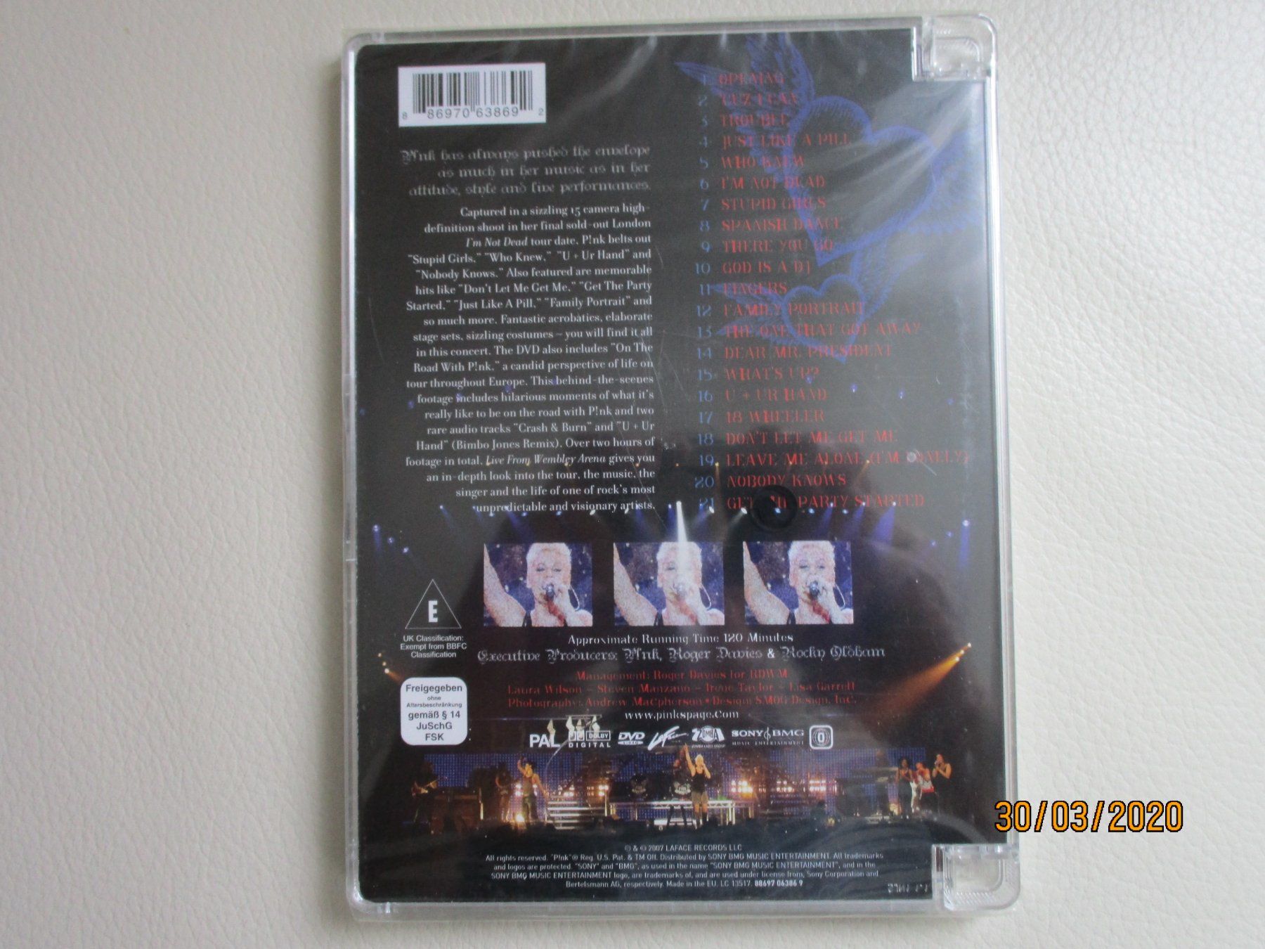 Alle DVDs: Pink - Live from Wembley Arena – Neu und originalverpackt aus Liestal von Disc-Point 1