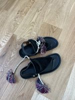Sandales Isabel Marant d'été en cuir noir, taille 38.