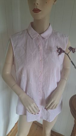 TOM TAILOR DENIM Kappärmelbluse Bluse ärmellos 40 42 L M 