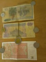 alte Burma Bank Noten 5 Kyats Rarität, 1 & 10 Kyats Myanmar!