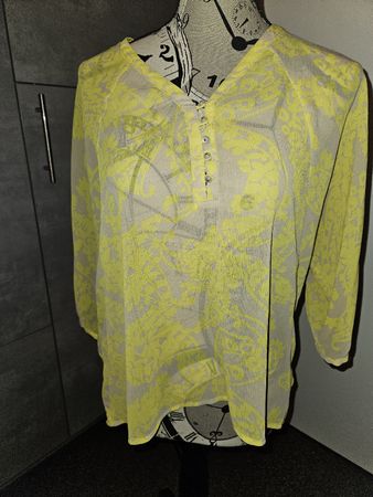 Maddison Sommerbluse, Gr.38, gelb gemustert - oversized