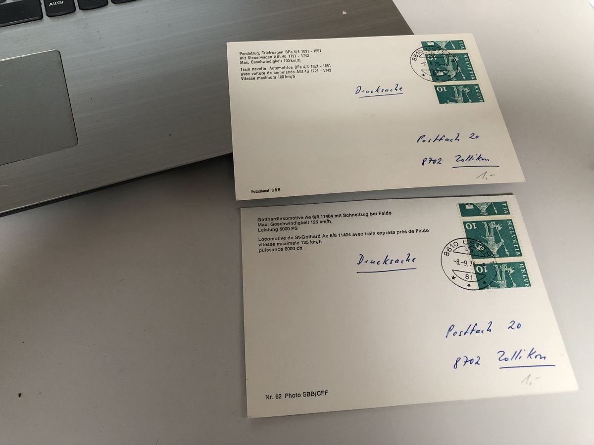 Cartoline postali: 2 tolle Ansichtskarten BFe 4/4 und Ae 6/6 – Usato da Lufingen venduto da Rac0 4