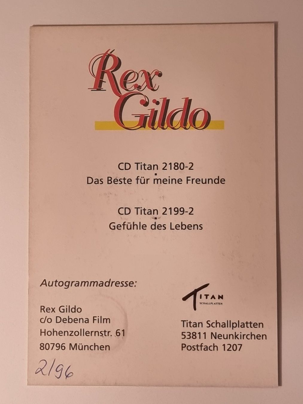 Autographes: Rex Gildo Originalautogramm – D'occasion à Winterthur par Christinakim 1