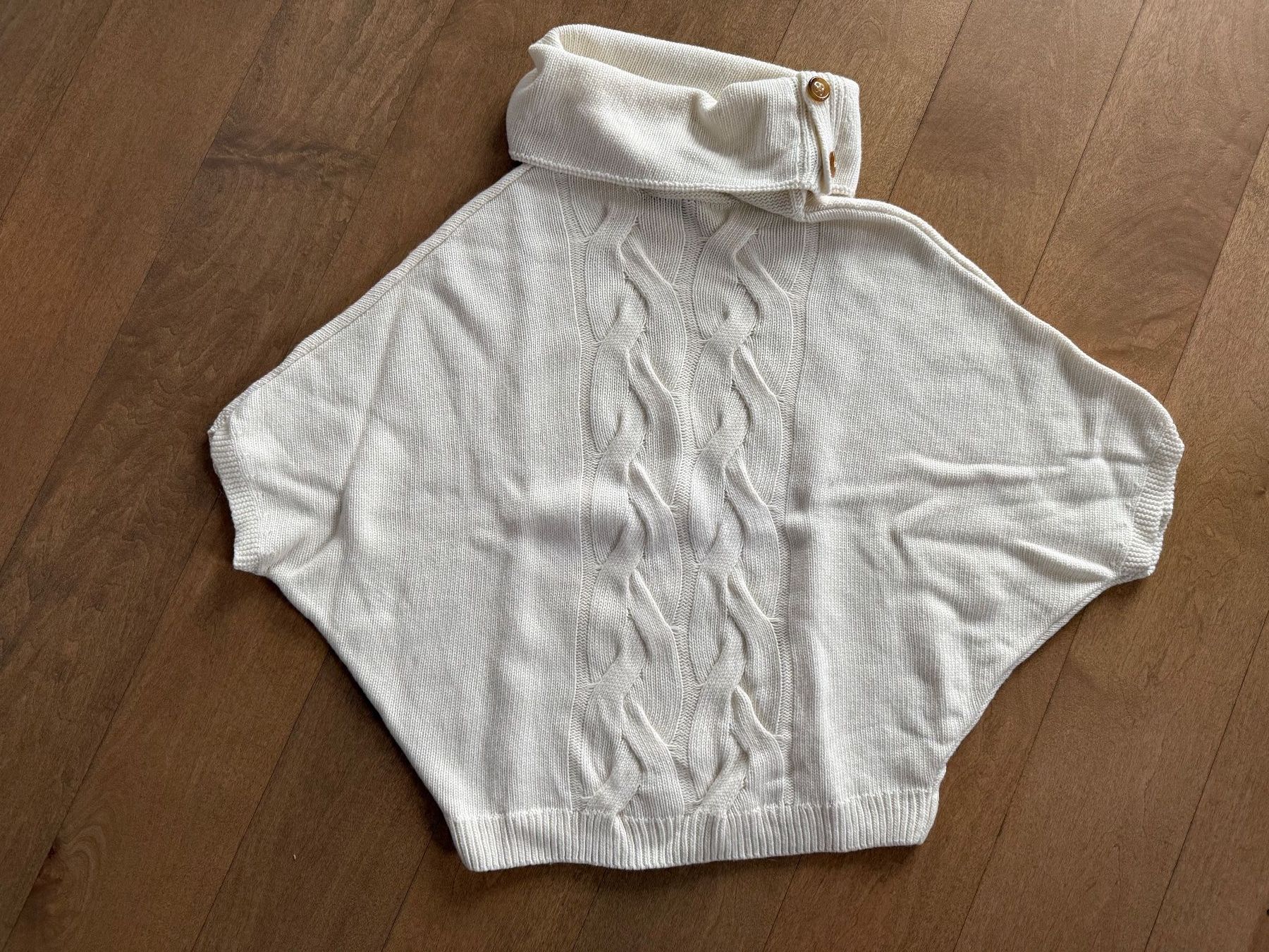 Massimo Dutti Maglioni & Felpe: Massimo Dutti - Weisser Kurzarm-Pullover mit Zopfmuster – Usato da Meilen venduto da kleisi01
