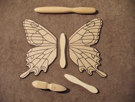 Schmetterling Sommervogel Bastel-Set Rohbau Deko Figur A)