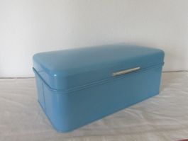 Brotdose blau Metall retro Küche Aufbewahrung