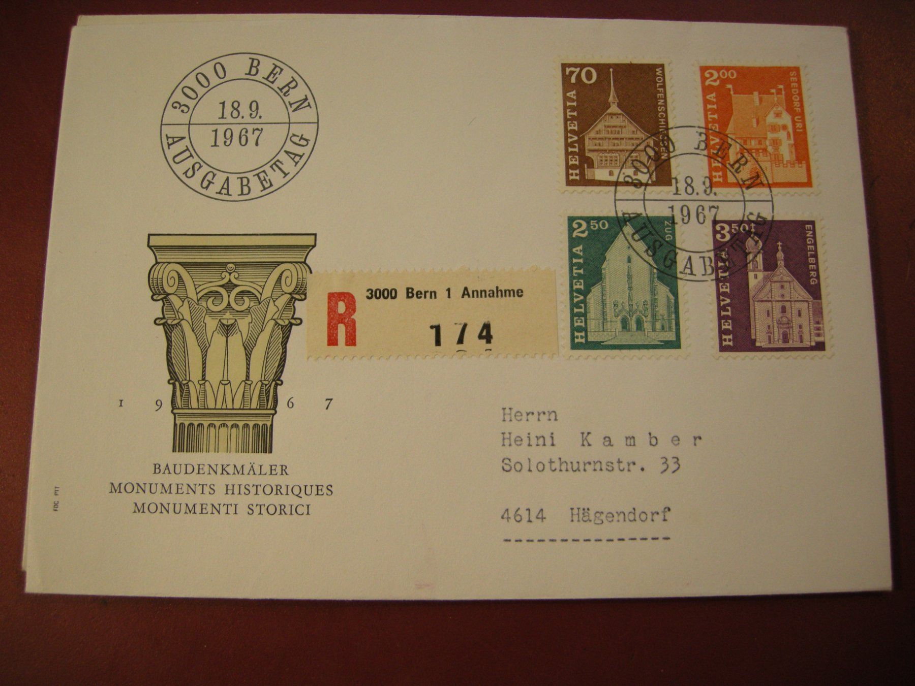 Alle Briefmarken: 2 BRIEFE BAUDENKMÄLER FDC, 1963 + 1967 – Gebraucht aus Eschenbach SG von eDaisy 1