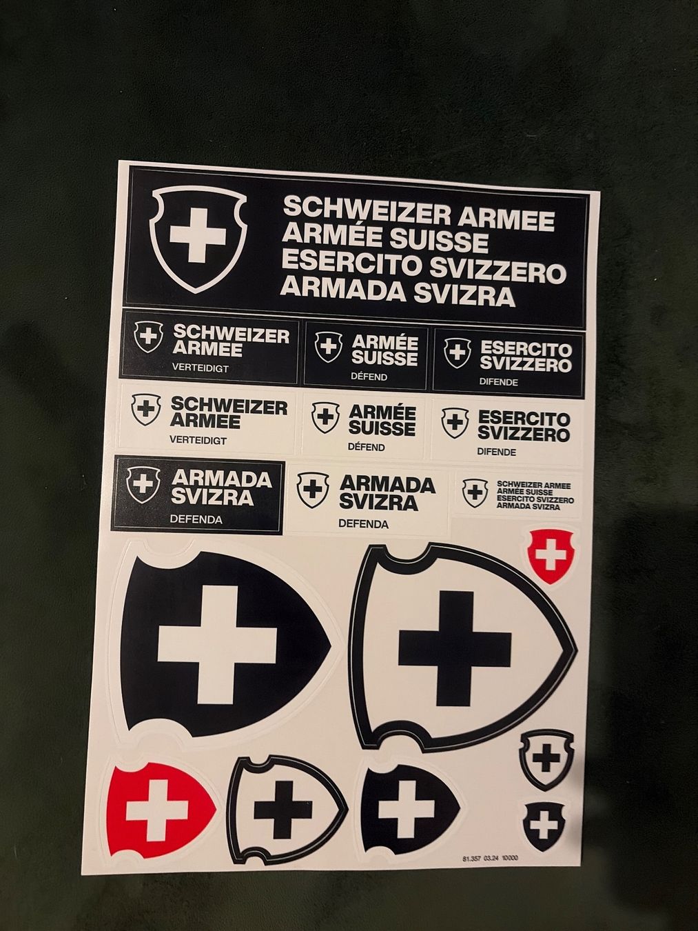 Aufkleber: A4 Stickerbogen Schweizer Armee – Neu (gemäss Beschreibung) aus Chur von VictorVance