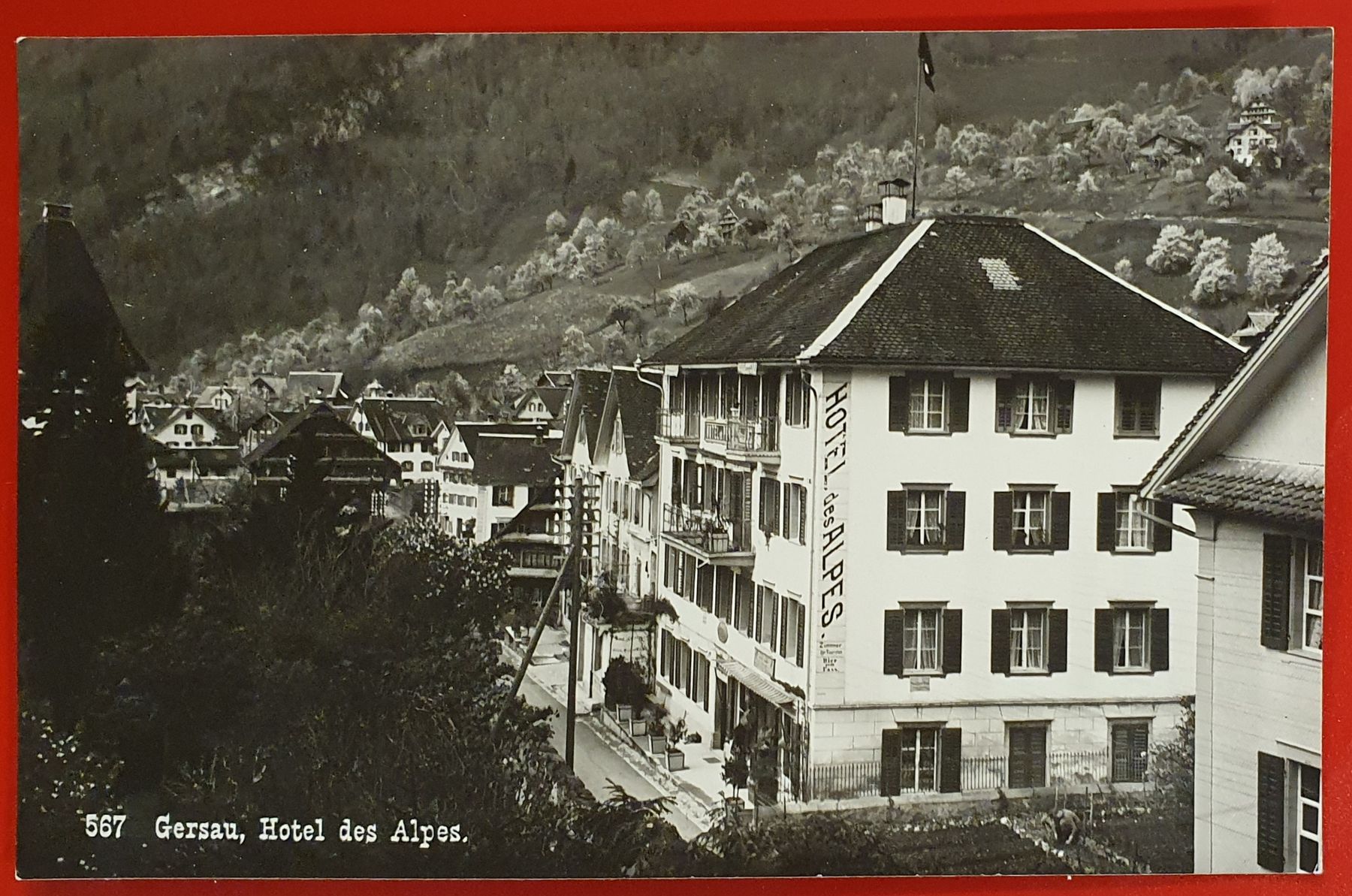 Ansichtskarten: Gersau - Hotel des Alpes – Gebraucht aus Kreuzlingen von Rschweiz1