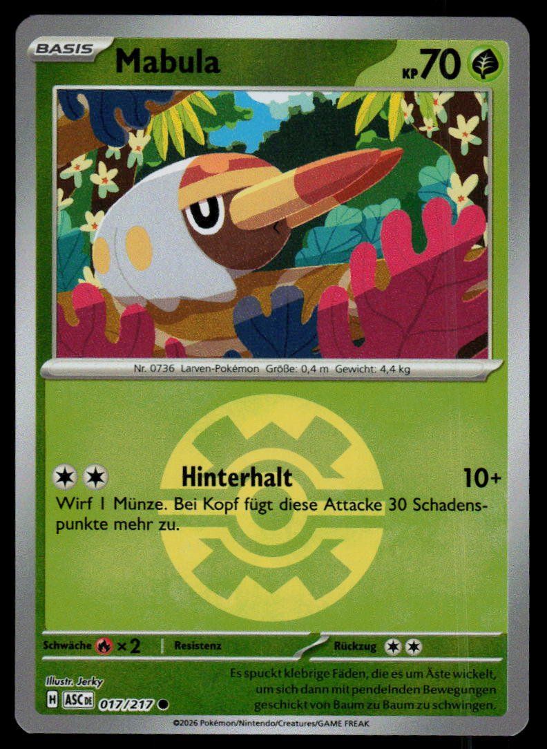 Pokémon Carte collezionabili: Pokemon Mabula 017/217 – Usato da Herisau venduto da Pokemon2025