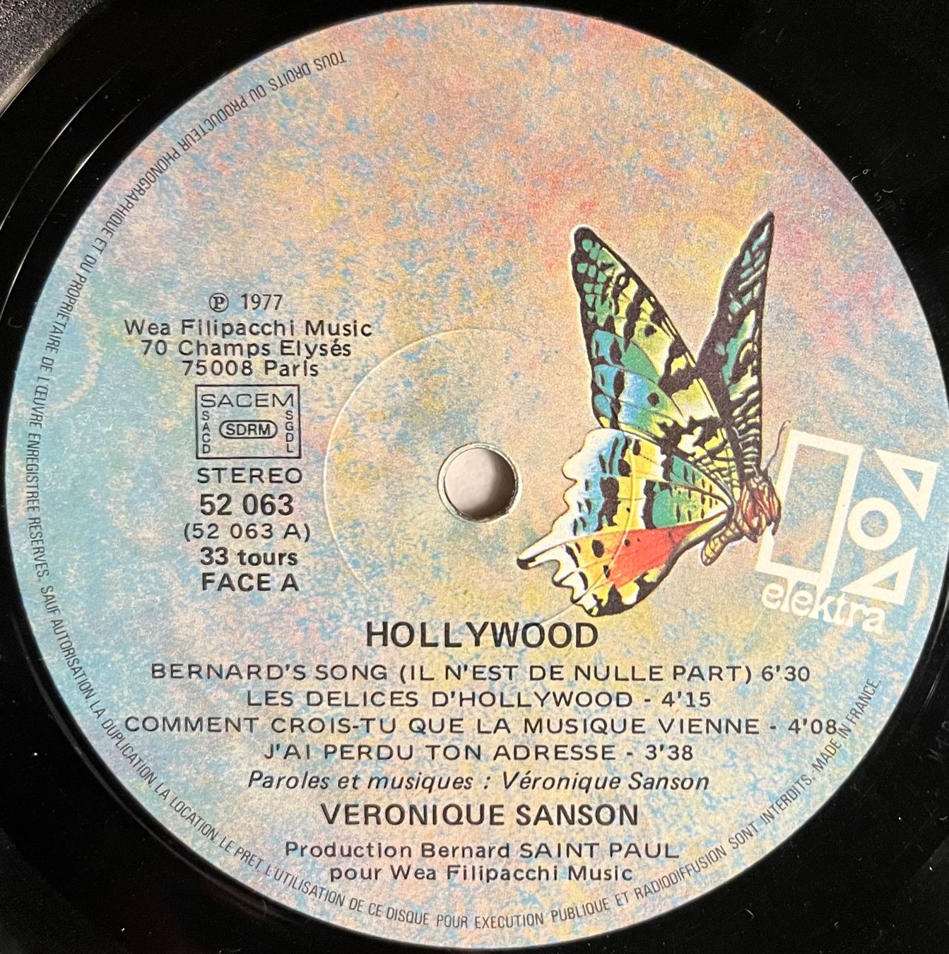 Dischi in vinile: VERONIQUE SANSON - HOLLYWOOD - 33 Tours – Usato da Bussigny venduto da vinyl-pas-cher 3