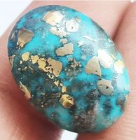 Cabochon L-7780– Pyritisierter Türkis 22x16x8 mm 25,50 Karat