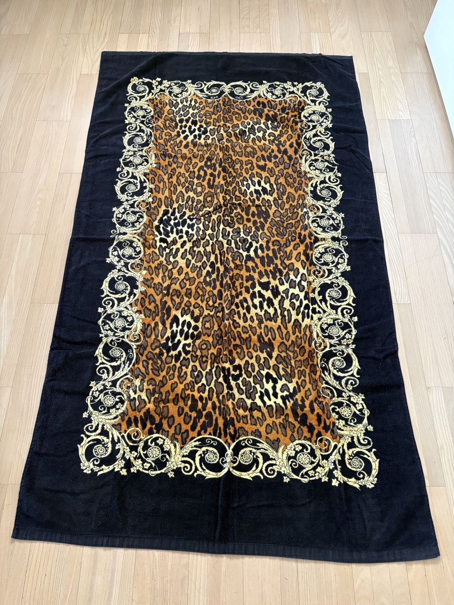 Teli da bagno: Badetuch Leopardprint, schwarz-golden – Nuovo (secondo la descrizione) da Oberengstringen venduto da Marling