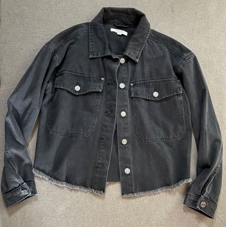 Comma, Jeansjacke cropped schwarz 34