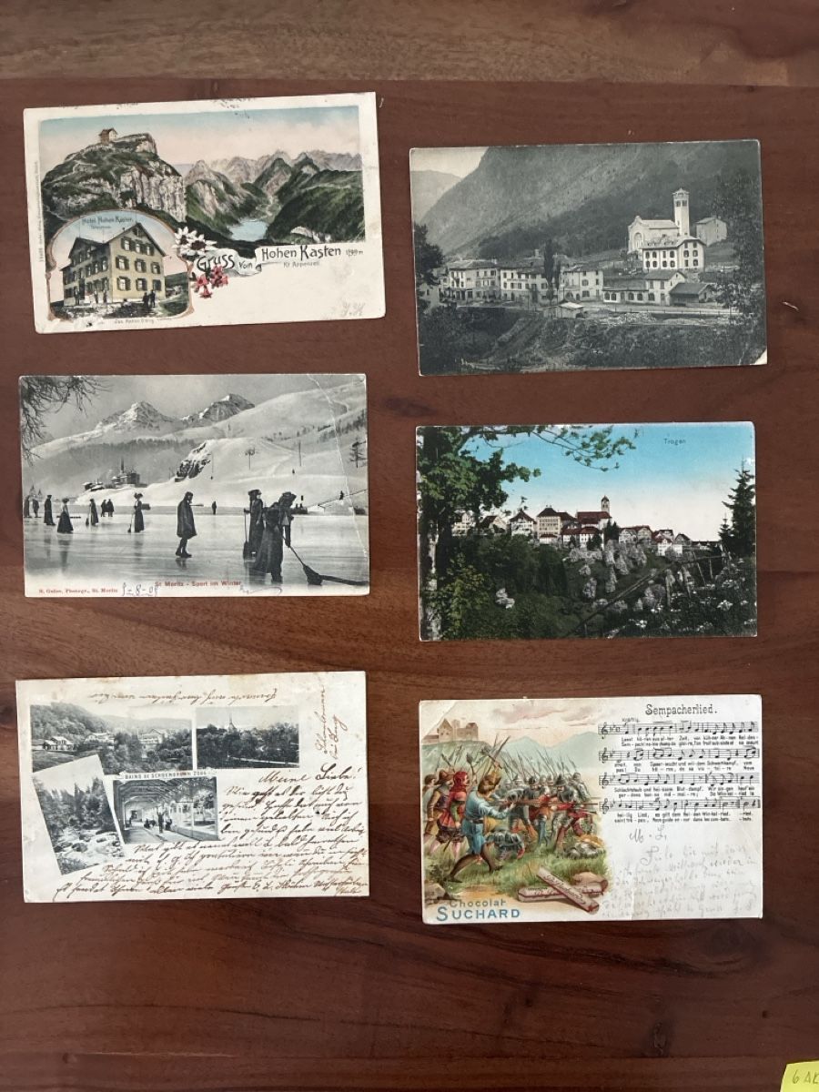 Cartoline postali: 6 Ansichtskarten Schweiz mit Mängel zum retten 7 – Difettoso da Oftringen venduto da Cla.vD.74
