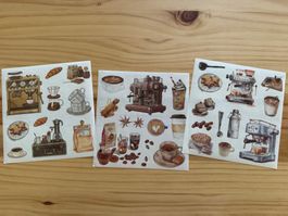 Sticker Aufkleber Scrapbook Kaffee Coffee Nostalgie 12