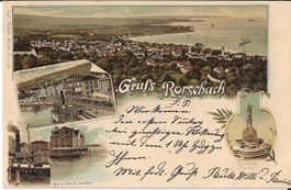 Karte Rorschach (Bahnhof u. Hafen 1918)