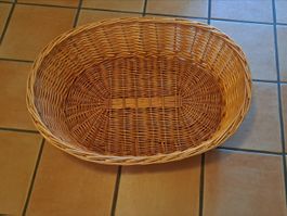 Korb Rattankorb oval naturfarben guter Zustand, 82 x 58 x 23