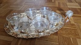 Teeservice Gläser vintage Berndorf Metallwaren Glas
