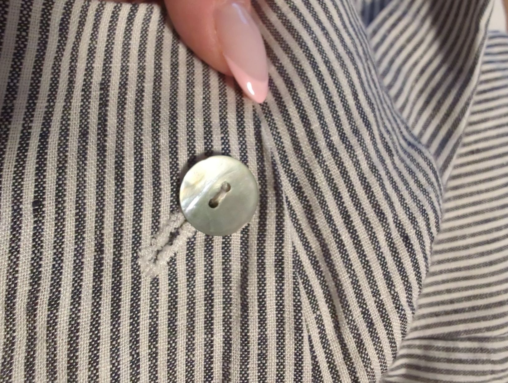 Mango Completi & Tailleur: Schicker Leinenblazer, Gr. S, blau weiss gestreift – Nuovo (secondo la descrizione) da Zürich venduto da rah_5p85 4