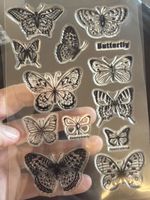 Silikon Stempel Set Schmetterlinge diverse Motive neu