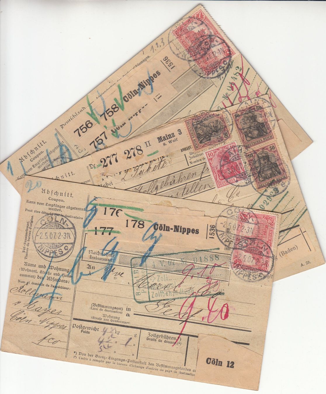 Tutti i francobolli: DR 3 Paketkarten 1907 – Usato da Bürglen TG venduto da StampGraf