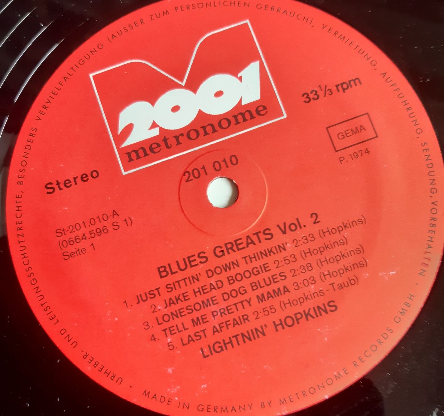 Dischi in vinile: SAM LIGHTNIN HOPKINS: Blues Greats 2 – Usato da Frick venduto da kyb_yq8h 2