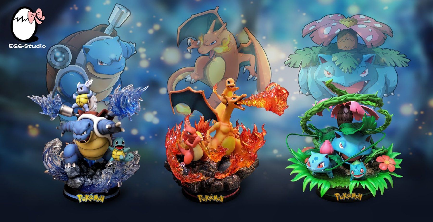 Pokémon Statuette: EGG Studio Pokemon Starter – Usato da Niederrohrdorf venduto da elwey