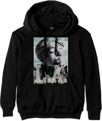 Tupac Pullover Hoodie LA Skyline (Black) Grösse S