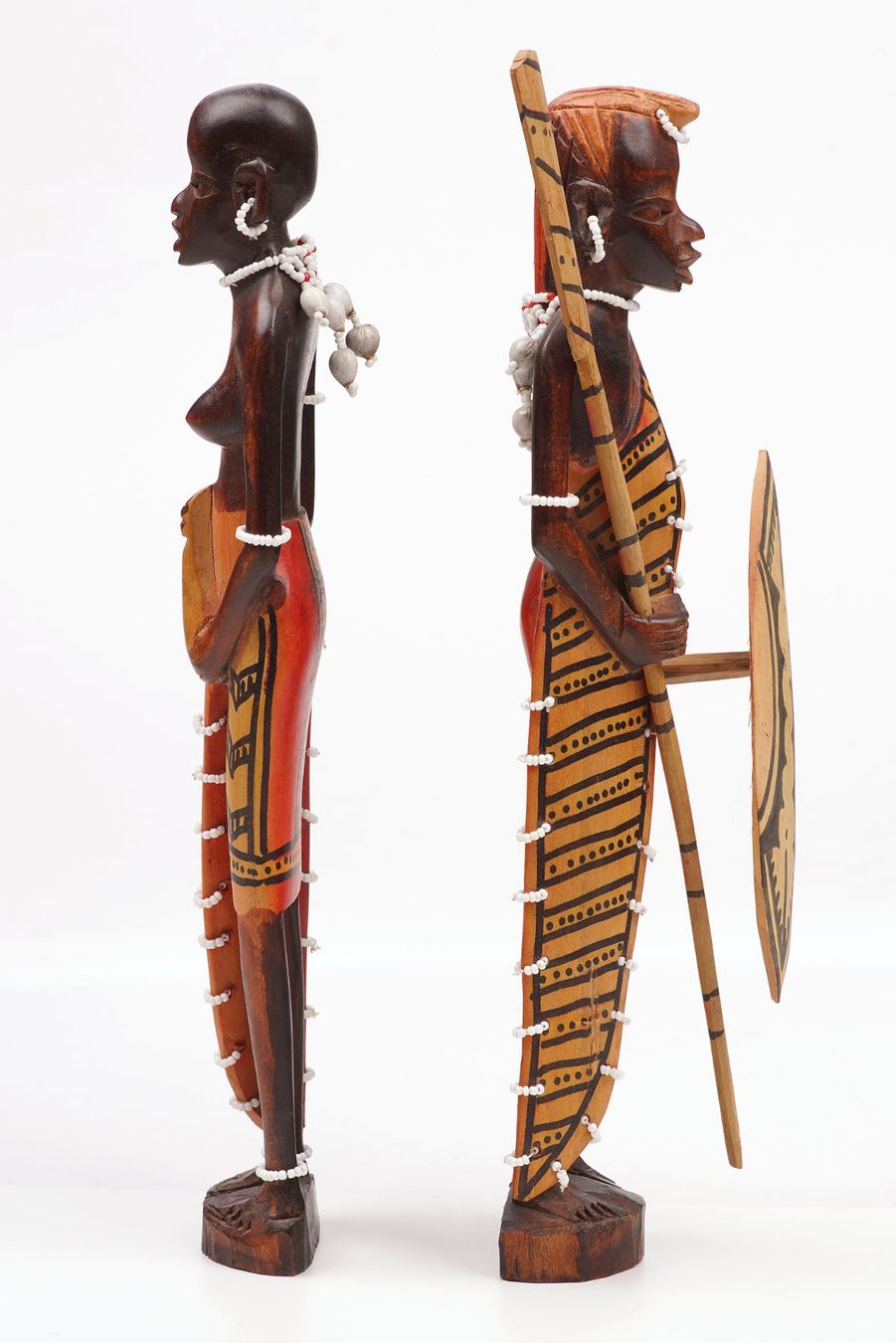 Statuette: 2 handgeschnitzte Afrikanische Figuren, 31cm – Usato da Buochs venduto da chicco64 6